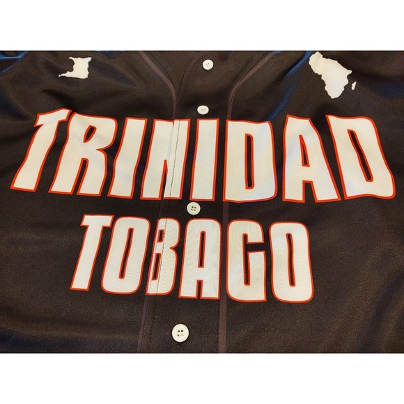 Mizizi Trinidad Tobago 5XL Baseball Jersey Black 1962 Short Sleeve Caribbean - Picture 3 of 7